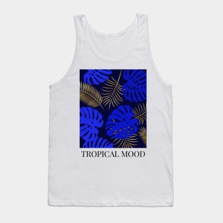 MODERN TROPICAL BLUE AND GOLD Tank Top